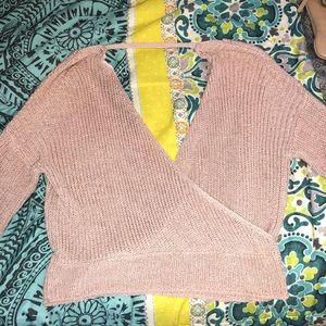 Light pink wrap sweater